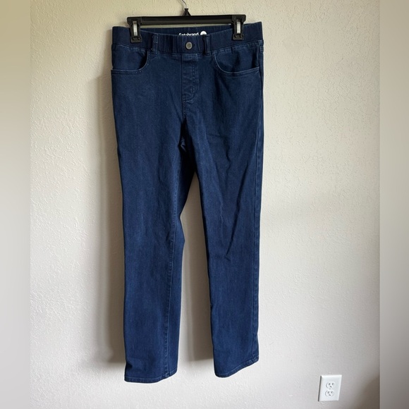 Betabrand Blue Dark Wash Straight Leg Pull On Jegging Jeans Women’s M Stretch - Picture 1 of 5